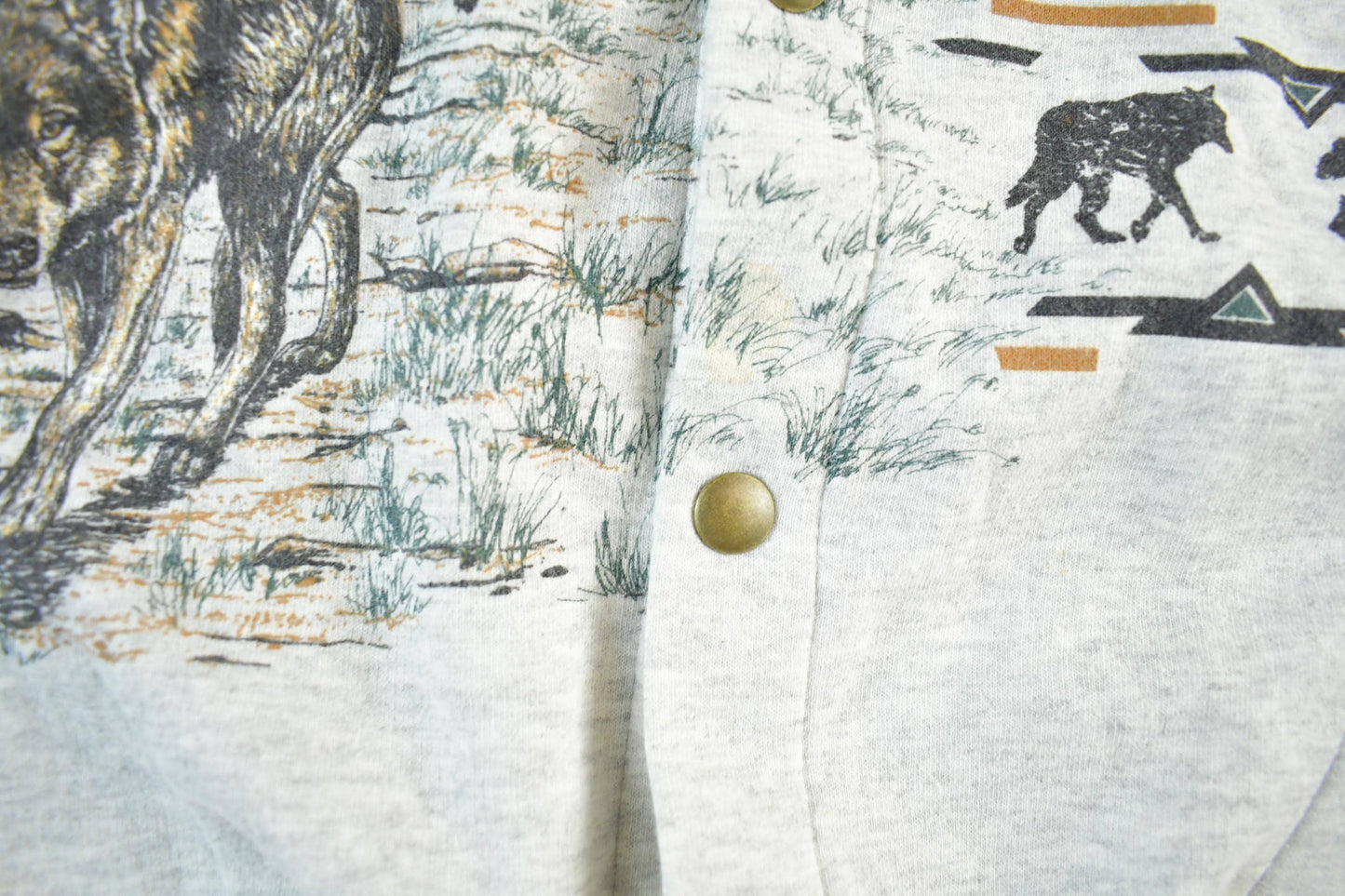 Vintage 1990s Art Unlimited Wolf Nature Cardigan Sweater Men's M from propervintagecanada