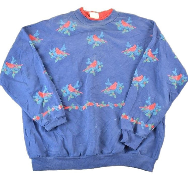 Vintage 1990s Artisans AOP Cardinal Double Collar Souvenir Crewneck Sweatshirt Made In USA Men's XL from propervintagecanada