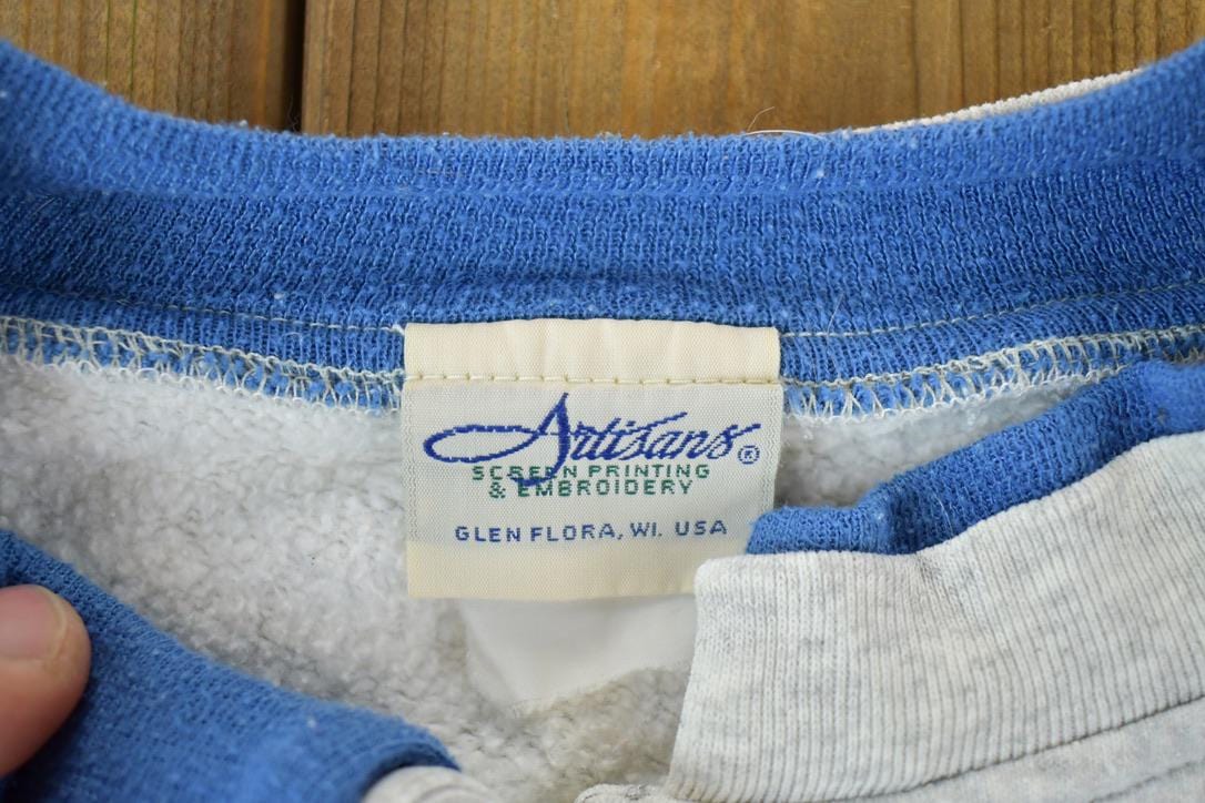 Vintage 1990s Artisans AOP Winter Theme Button Up Double Collar Souvenir Crewneck Sweatshirt Men's XL from propervintagecanada