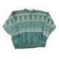 Vintage 1990s Artisans Double Collar Christmas Tree Button Up Graphic Print Crewneck Sweatshirt Women's L from propervintagecanada