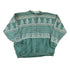 Vintage 1990s Artisans Double Collar Christmas Tree Button Up Graphic Print Crewneck Sweatshirt Women&