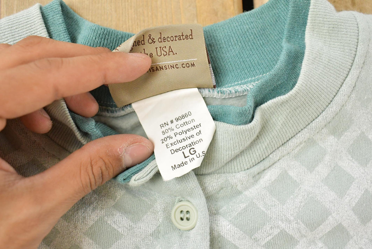 Vintage 1990s Artisans Floral Cardigan Sweatshirt Women's L from propervintagecanada