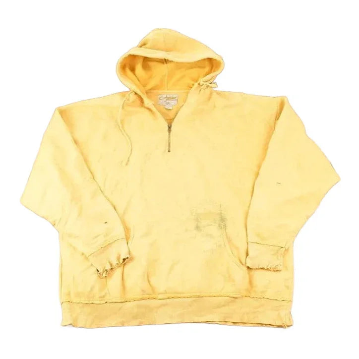 Vintage 1990s Artisans Hidden Haven Resort Quarter Zip Graphic Print Hoodie Sweatshirt Mens XL from propervintagecanada