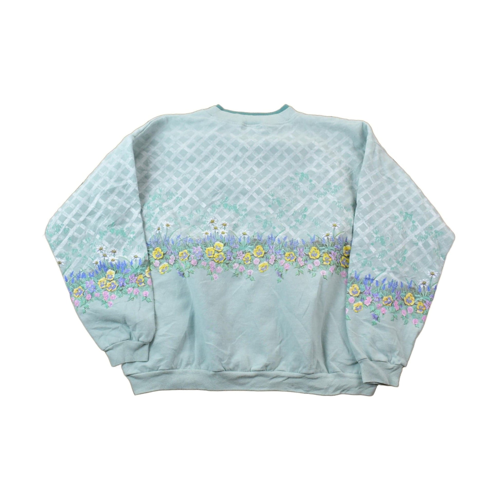 Vintage 1990s Artisans The Art Of Apparel Floral Theme Full Button Down Sweatshirt Women's XL from propervintagecanada