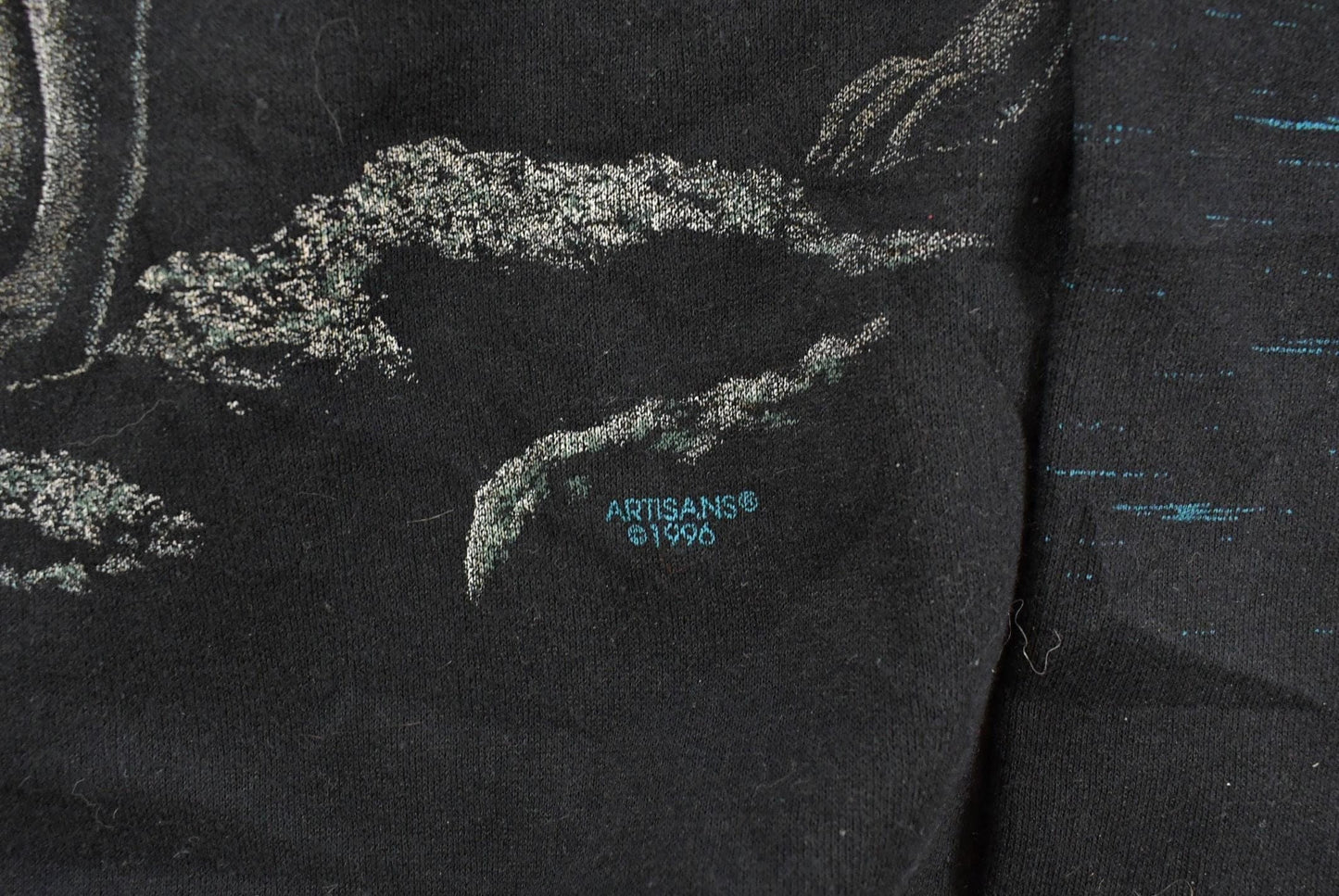 Vintage 1990s Artisans Wolf Graphic Henley Crewneck Sweatshirt Mens Large from propervintagecanada