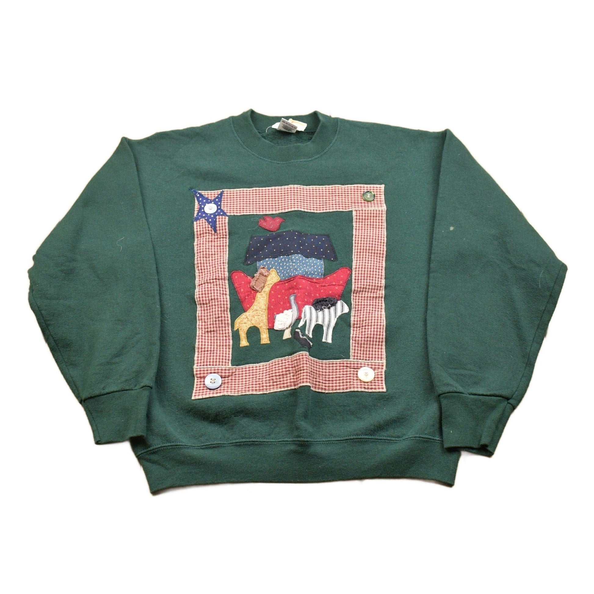 Vintage 1990s Arts & Crafts Noah's Ark Crewneck Sweatshirt Men's Small from propervintagecanada