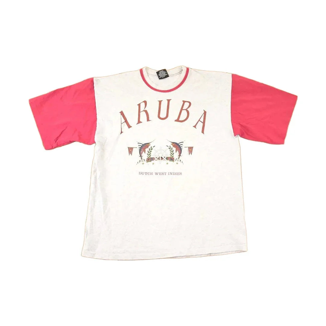 Vintage 1990s Aruba Souvenir Dutch West Indies T-Shirt Men's M from propervintagecanada
