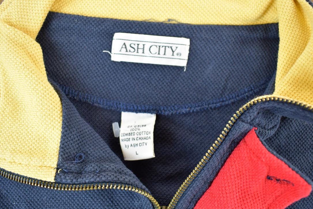 Vintage 1990s Ash City Quarter Button Crewneck Sweatshirt Men's XL from propervintagecanada