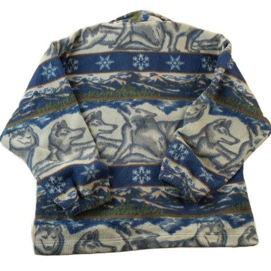 Vintage 1990s Ash Creek Wolves Fleece Sweater Men's XL from propervintagecanada