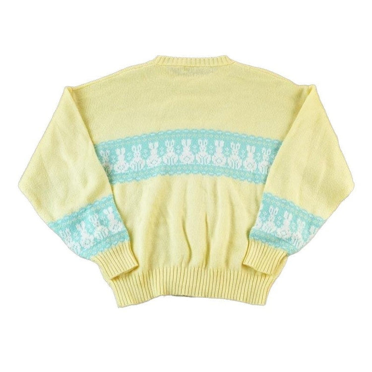 Vintage 1990s Ashley Easter Knit Abstract Pattern Crewneck Sweater Men's Large from propervintagecanada