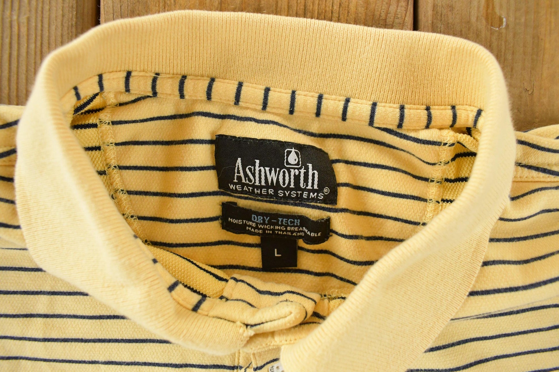 Vintage 1990s Ashworth Striped Rugby Shirt Men's Large from propervintagecanada