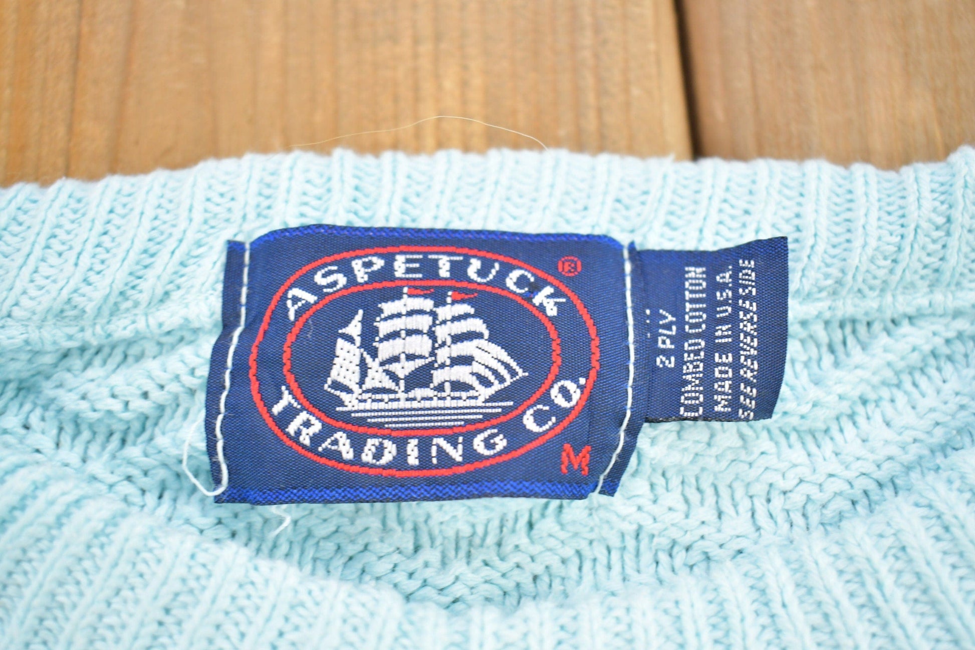 Vintage 1990s Aspetuck Trading Co. Knitted Crewneck Sweater Men's Small from propervintagecanada