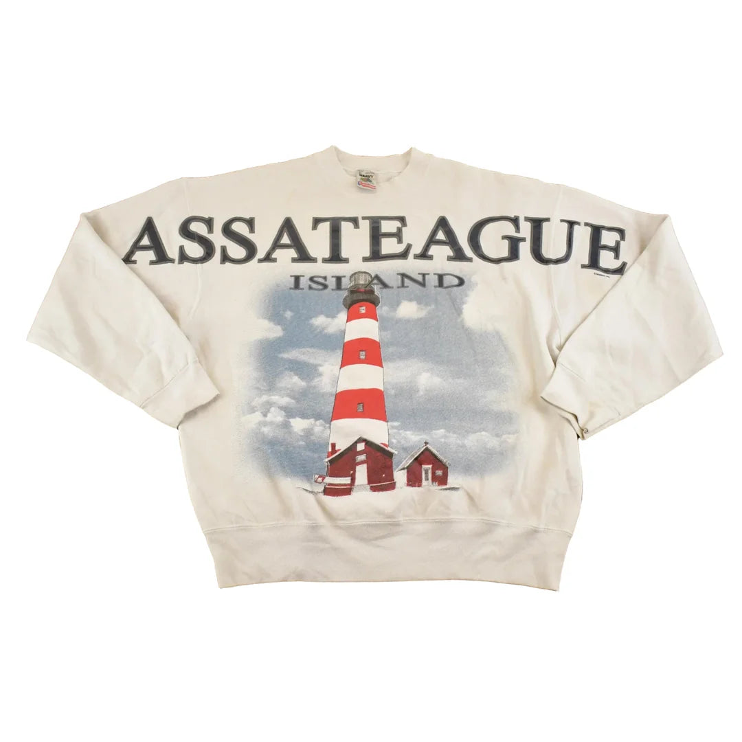 Vintage 1990s Assateague Island AOP Souvenir Crewneck Sweatshirt Mens L from propervintagecanada