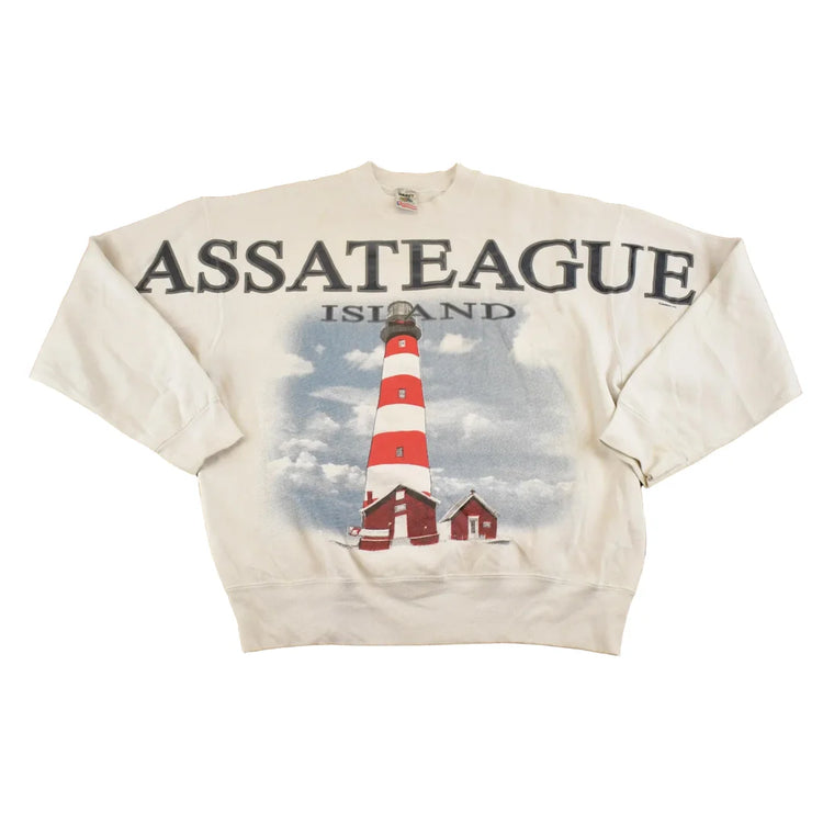 Vintage 1990s Assateague Island AOP Souvenir Crewneck Sweatshirt Mens L from propervintagecanada