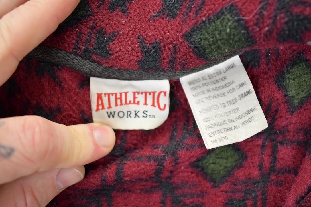 Vintage 1990s Athletic Works Fleece Full Zip Sweater / Outdoorsman / 90s Sweater / Streetwear / Hiking / Fleece Zip up from propervintagecanada