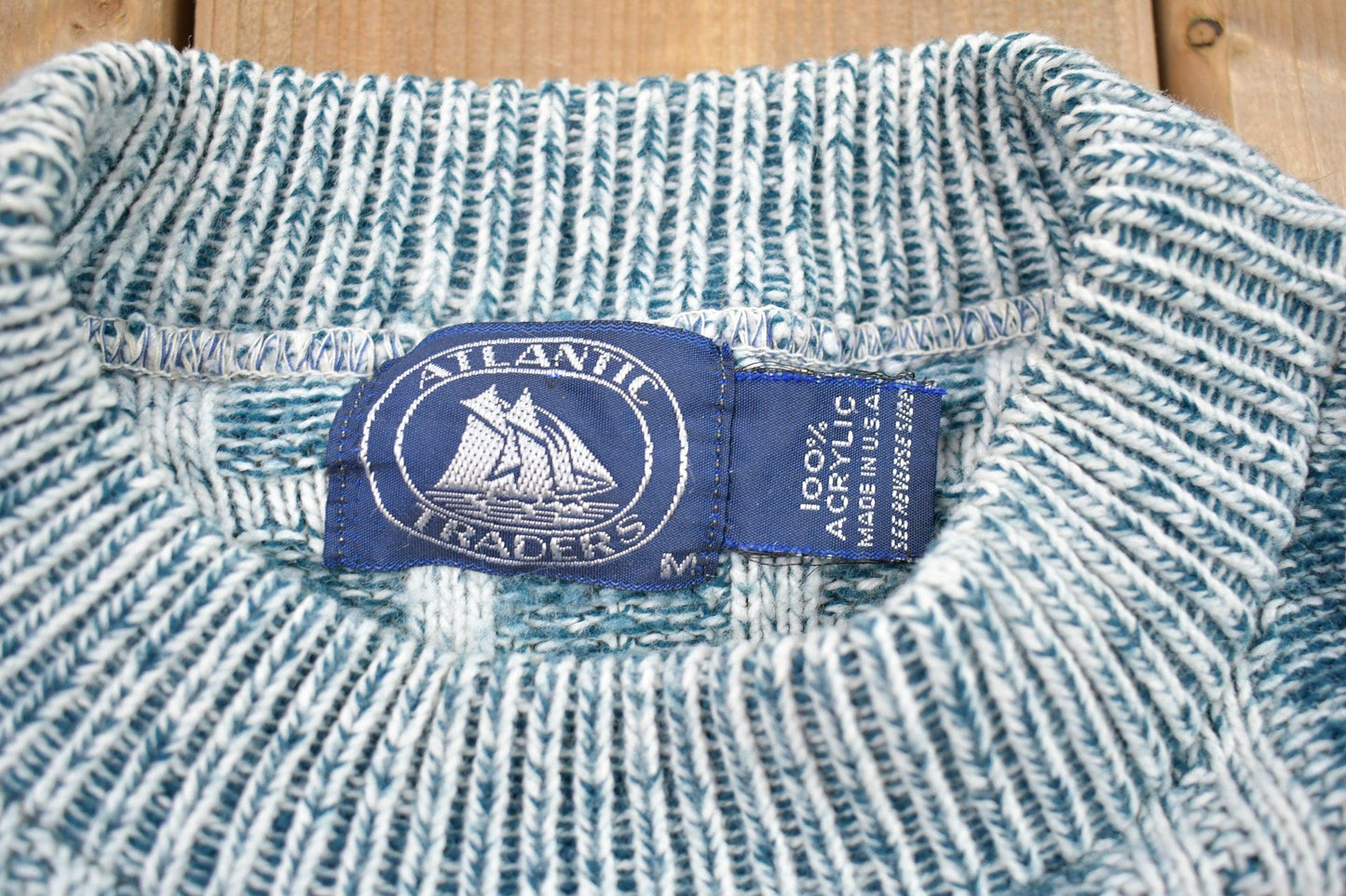 Vintage 1990s Atlantic Traders Knitted Crewneck Sweater Men's Small from propervintagecanada