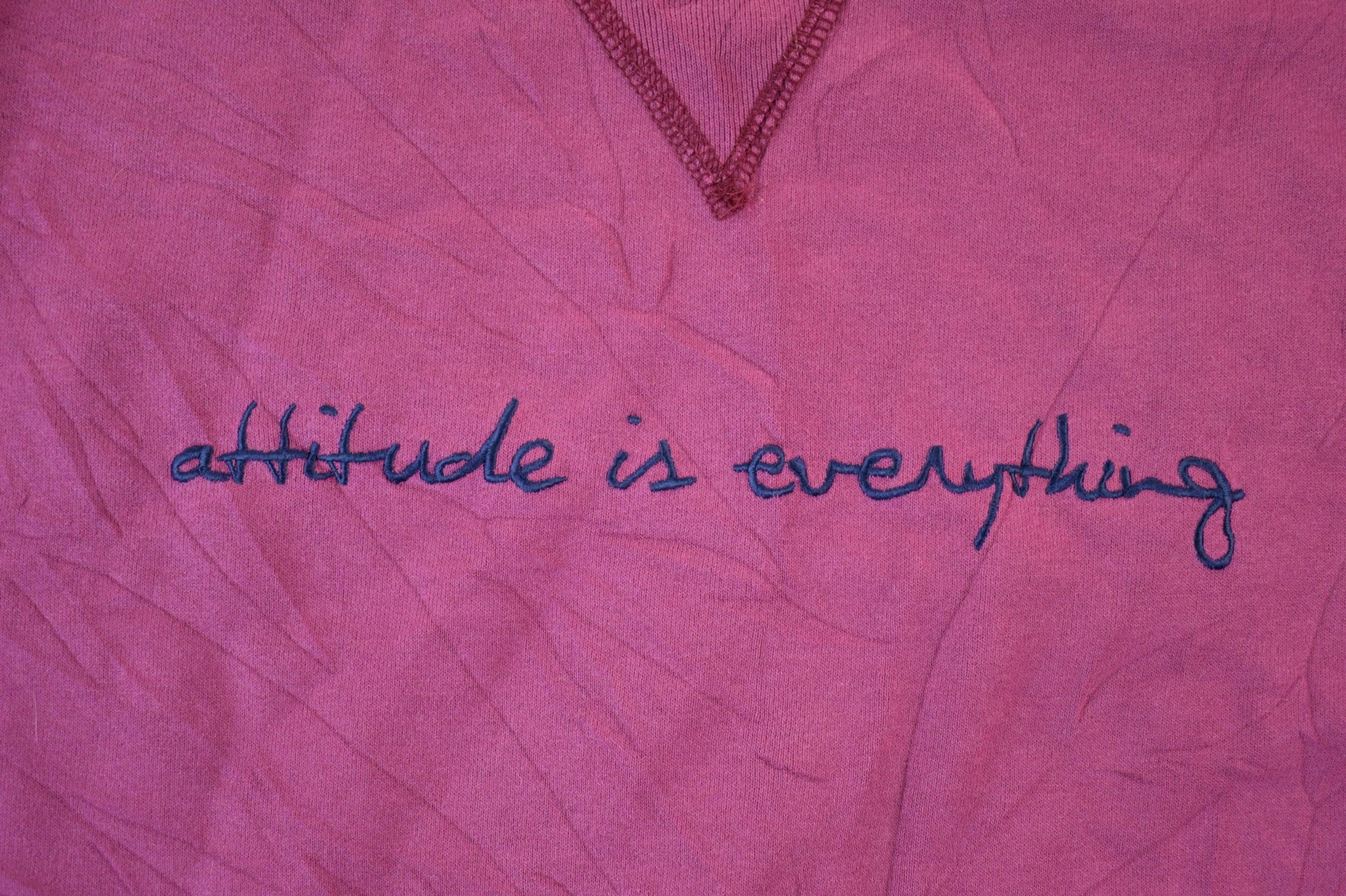 Vintage 1990s Attitude Is Everything Embroidered Souvenir Crewneck Sweatshirt Men's XL from propervintagecanada