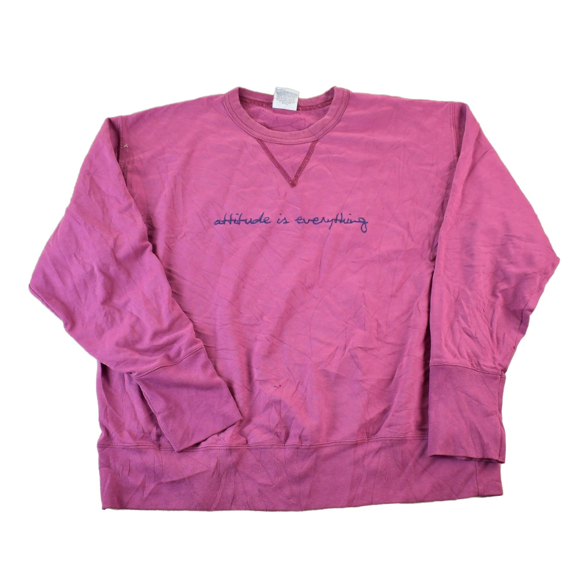 Vintage 1990s Attitude Is Everything Embroidered Souvenir Crewneck Sweatshirt Men's XL from propervintagecanada
