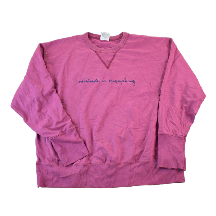 Vintage 1990s Attitude Is Everything Embroidered Souvenir Crewneck Sweatshirt Men's XL from propervintagecanada
