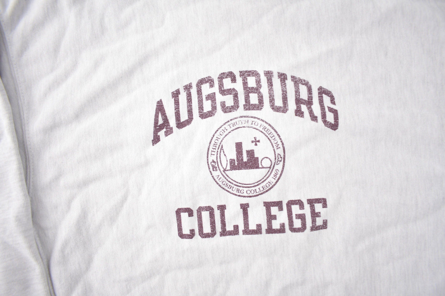 Vintage 1990s Augsburg College Collegiate Champion Reverse Weave Crewneck Sweatshirt Men's XL from propervintagecanada