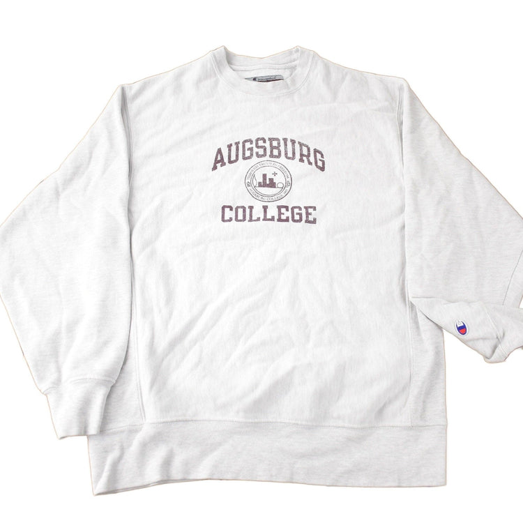 Vintage 1990s Augsburg College Collegiate Champion Reverse Weave Crewneck Sweatshirt Men's XL from propervintagecanada