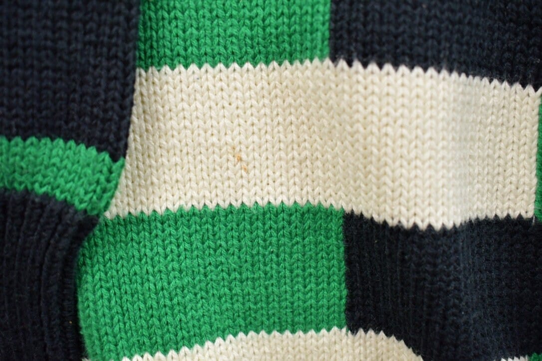 Vintage 1990s Aureus Knitted Abstract Crewneck Sweater Men's Medium from propervintagecanada