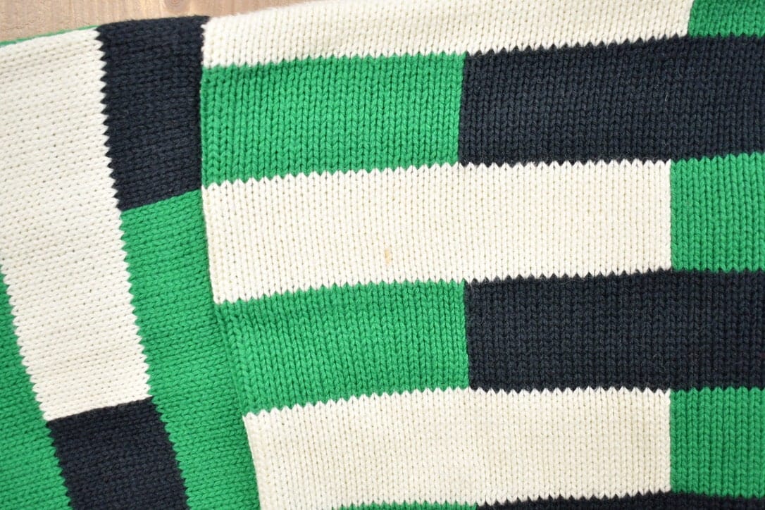 Vintage 1990s Aureus Knitted Abstract Crewneck Sweater Men's Medium from propervintagecanada