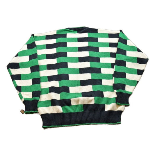 Vintage 1990s Aureus Knitted Abstract Crewneck Sweater Men's Medium from propervintagecanada