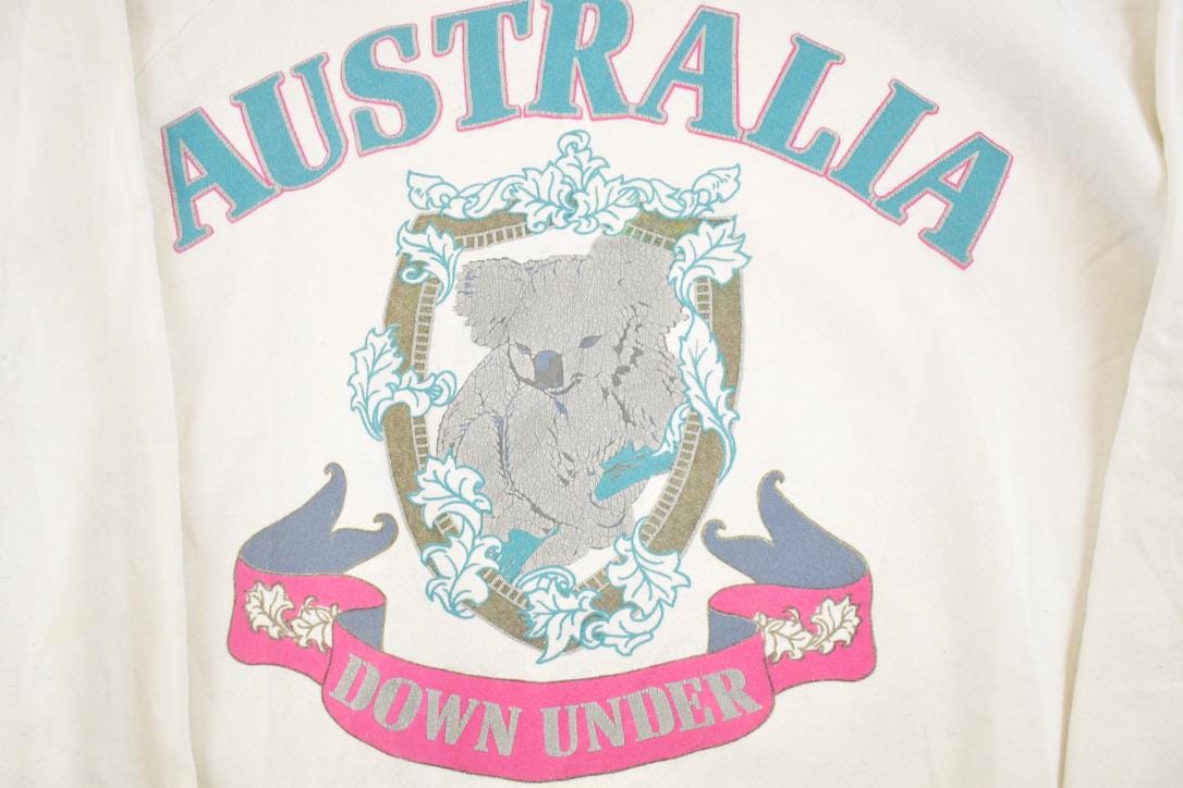 Vintage 1990s Australia Down Under Souvenir Crewneck Sweatshirt Womens L from propervintagecanada