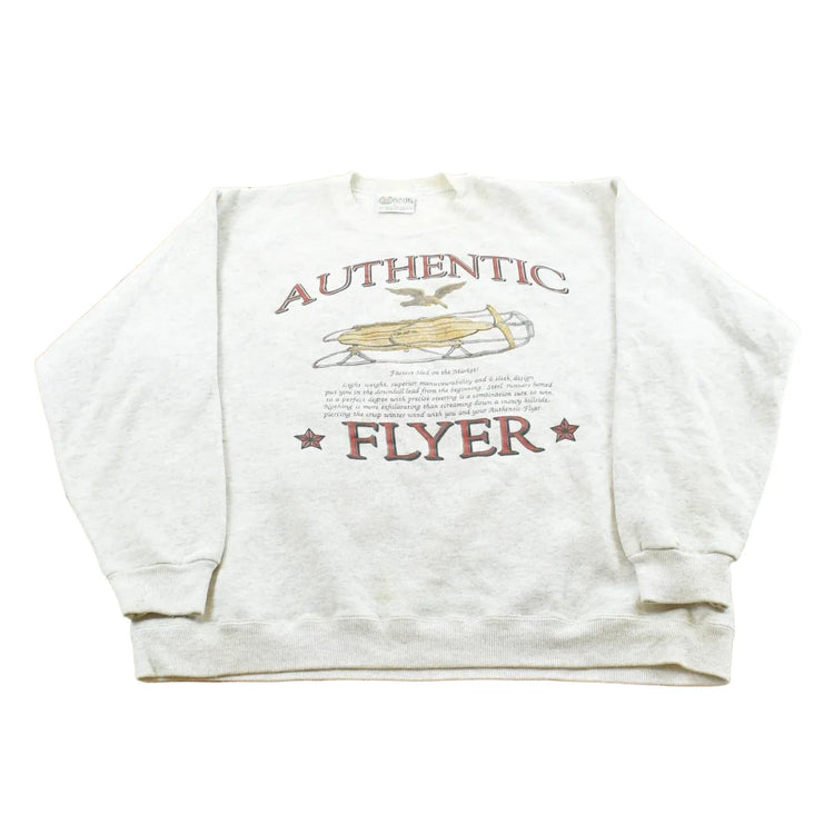 Vintage 1990s Authentic Flyer Sled Promo Crewneck Sweatshirt Men's L from propervintagecanada