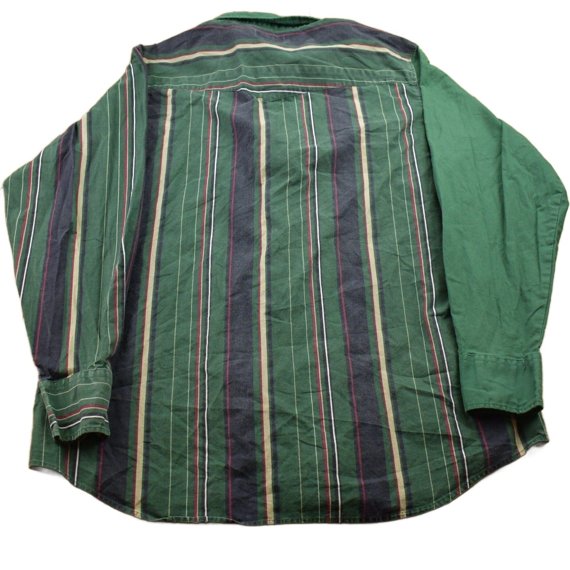 Vintage 1990s Authentic Western Young Bloods Striped Button Up Shirt Men's 2XL from propervintagecanada
