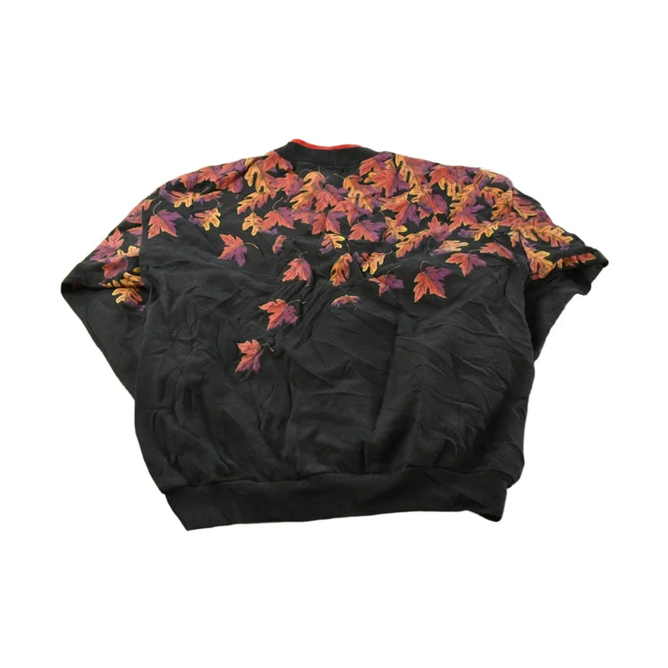 Vintage 1990s Autumn Leaves Artisans Print Pullover Sweatshirt ��� Wilderness Nature L from propervintagecanada