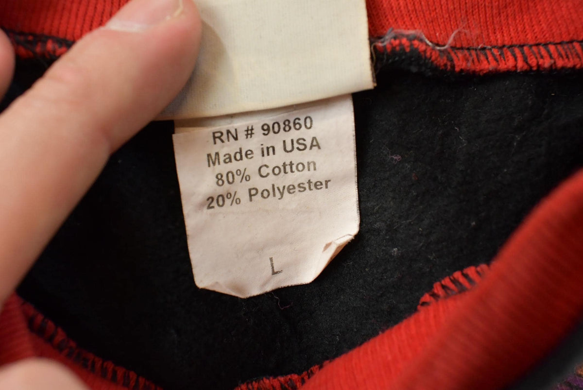 Vintage 1990s Autumn Leaves Artisans Print Pullover Sweatshirt ��� Wilderness Nature L from propervintagecanada
