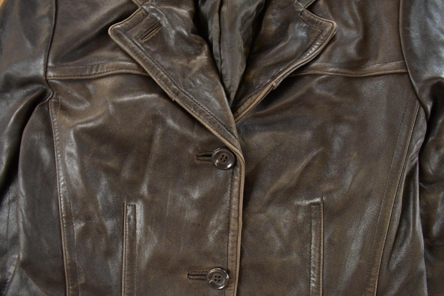 Vintage 1990s Avanti Leather Blazer Jacket Men's Small from propervintagecanada