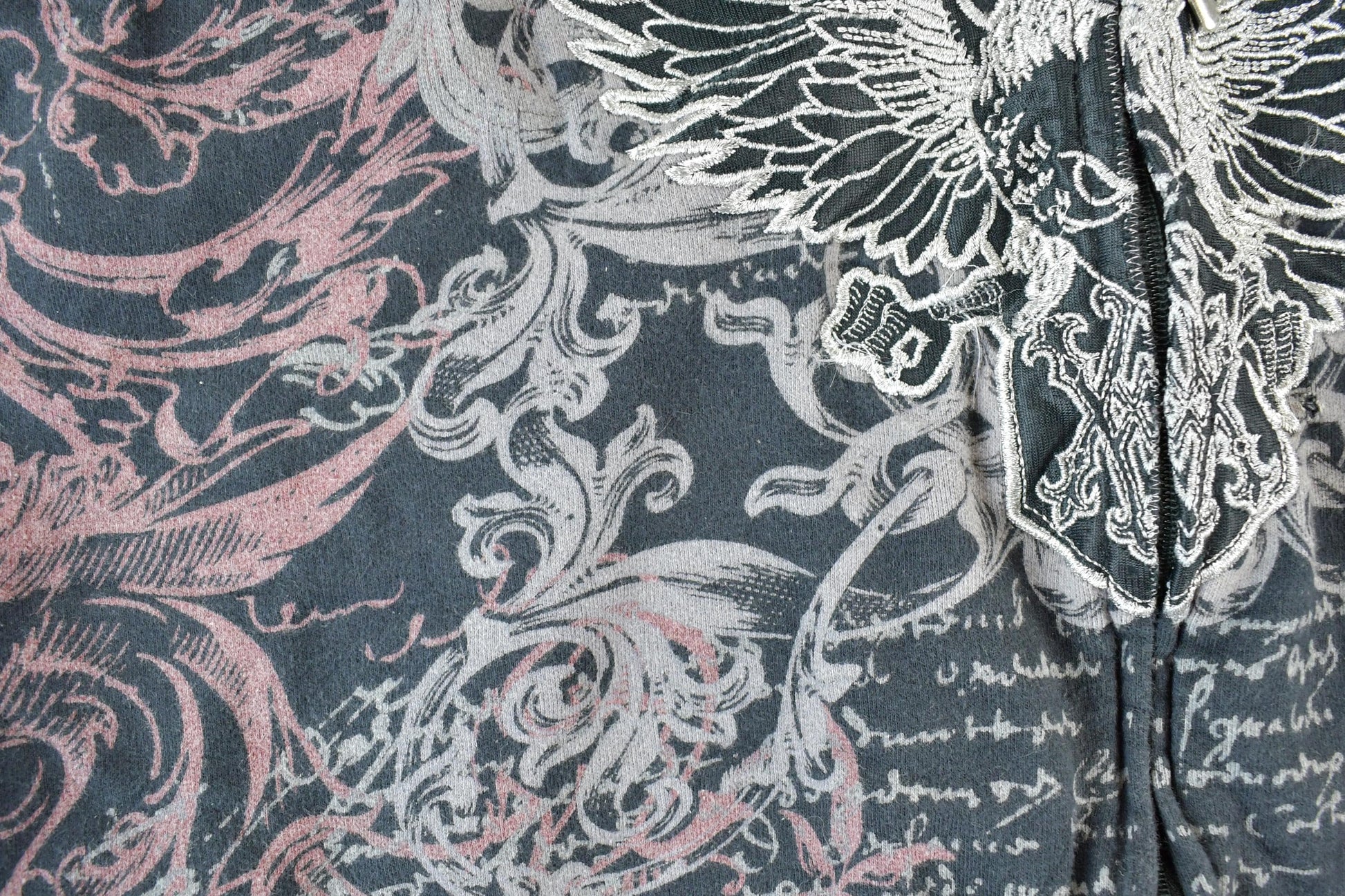 Vintage 1990s Avirex AOP Full Zip Hoodie Sweatshirt Made In USA Men's Large from propervintagecanada