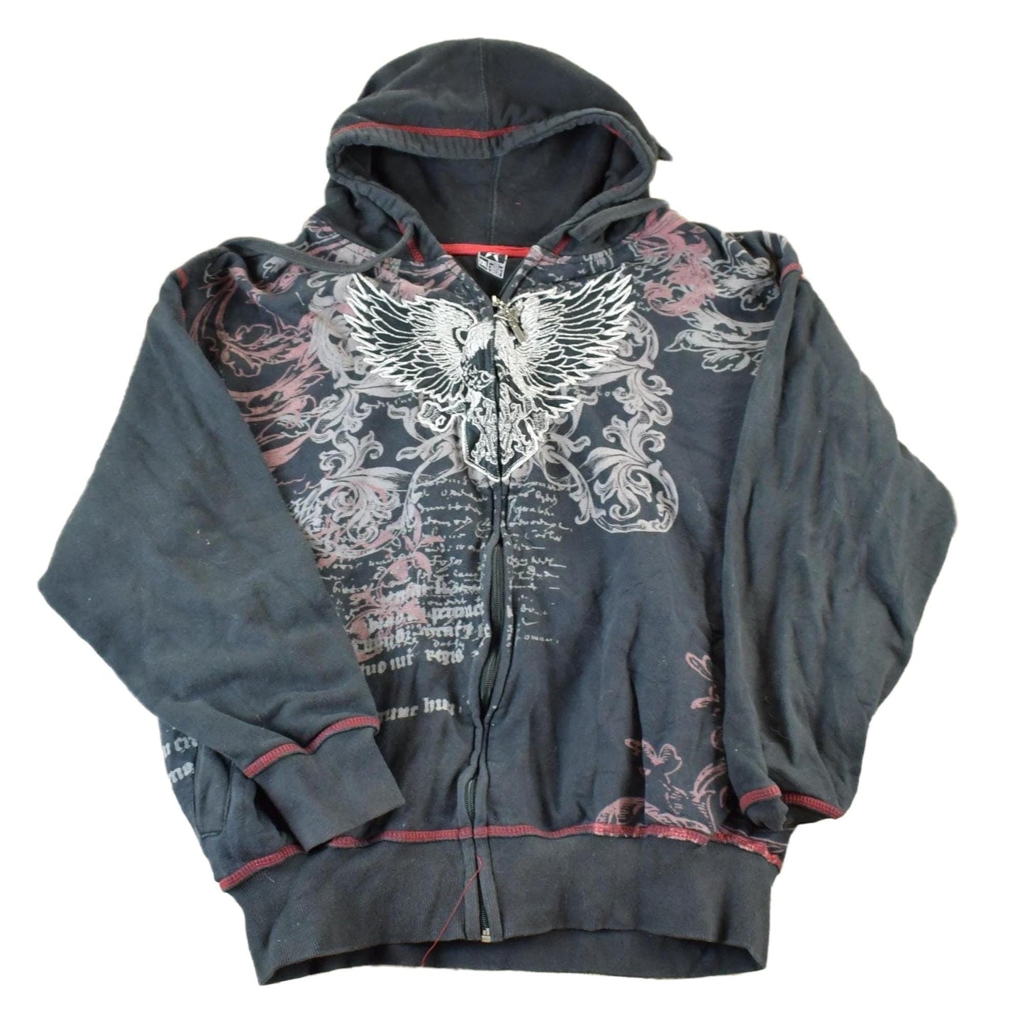 Vintage 1990s Avirex AOP Full Zip Hoodie Sweatshirt Made In USA Men's Large from propervintagecanada