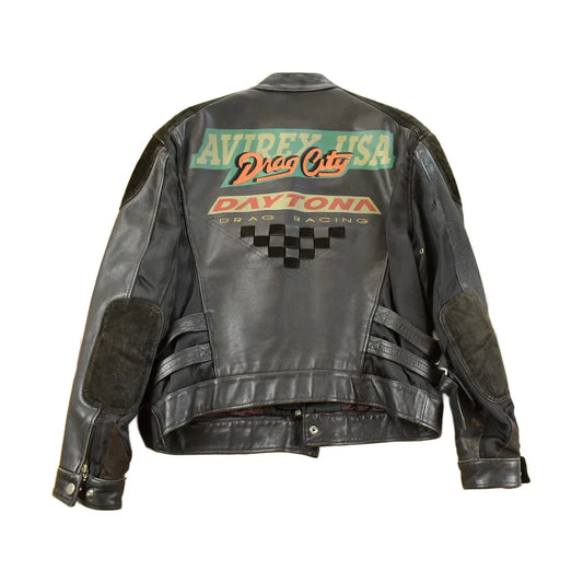 Vintage 1990s Avirex Racing Leather Jacket Men's Small from propervintagecanada