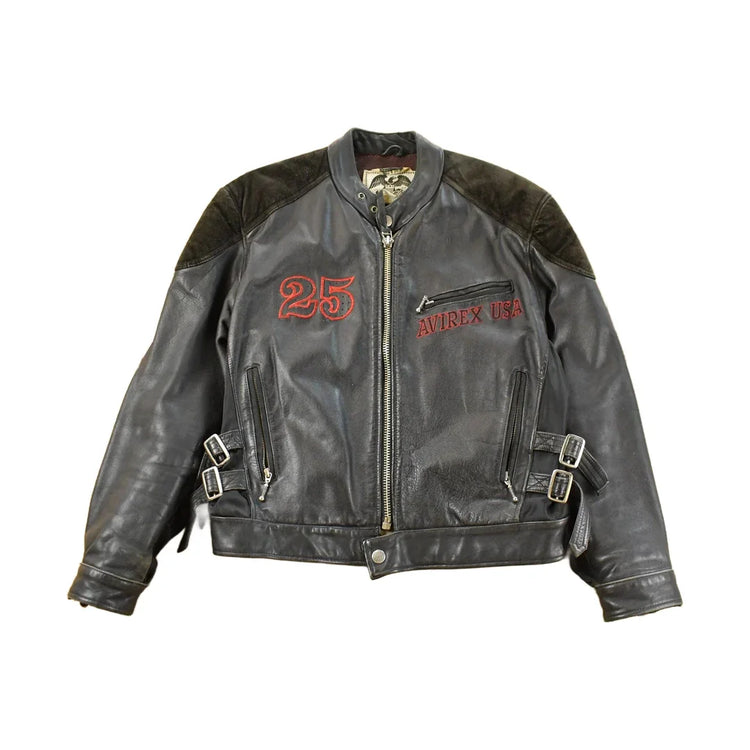 Vintage 1990s Avirex Racing Leather Jacket Men's Small from propervintagecanada