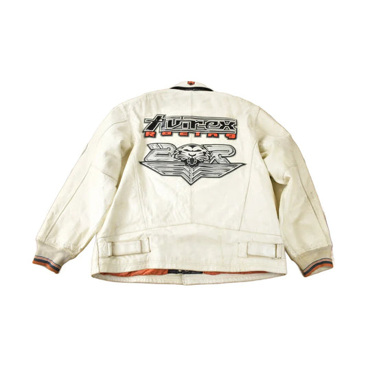 Vintage 1990s Avirex Racing Leather Varsity Jacket Men's 3XL from propervintagecanada