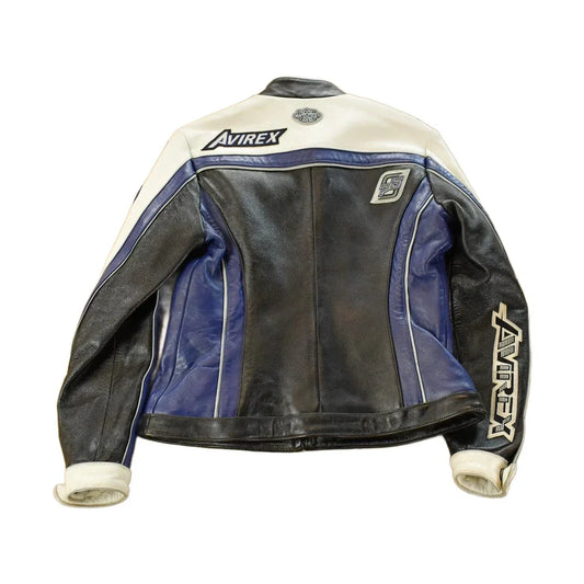 Vintage 1990s Avirex Racing Leather Varsity Jacket Women's S from propervintagecanada