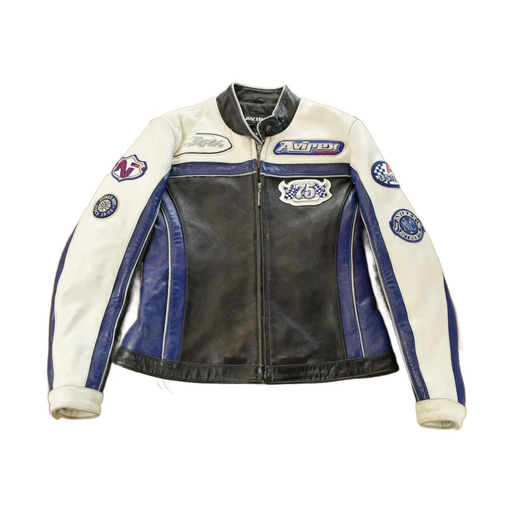 Vintage 1990s Avirex Racing Leather Varsity Jacket Women's S from propervintagecanada