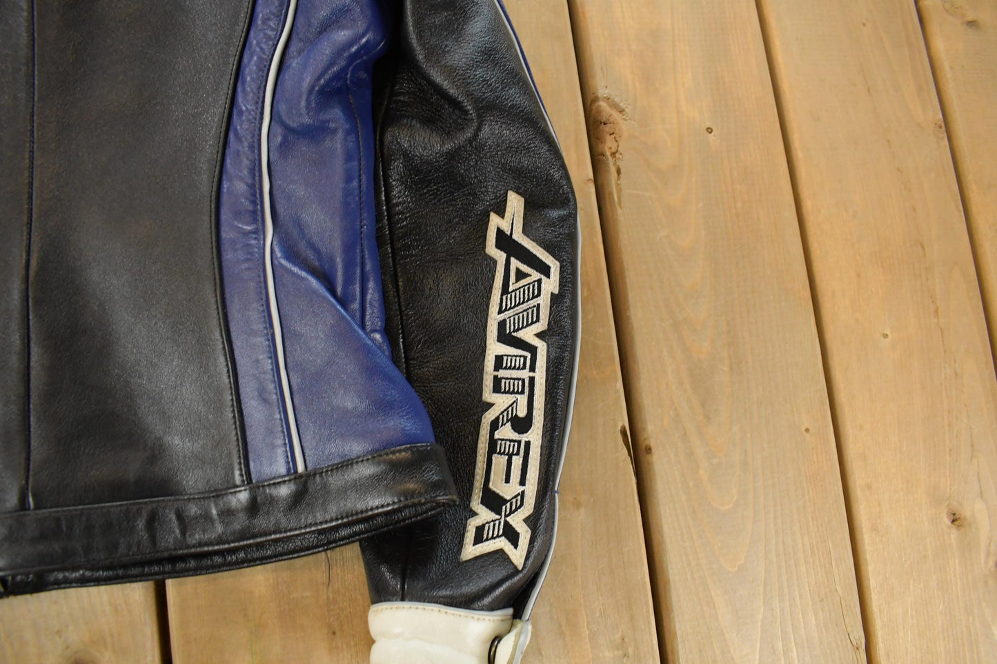 Vintage 1990s Avirex Racing Leather Varsity Jacket Women's S from propervintagecanada