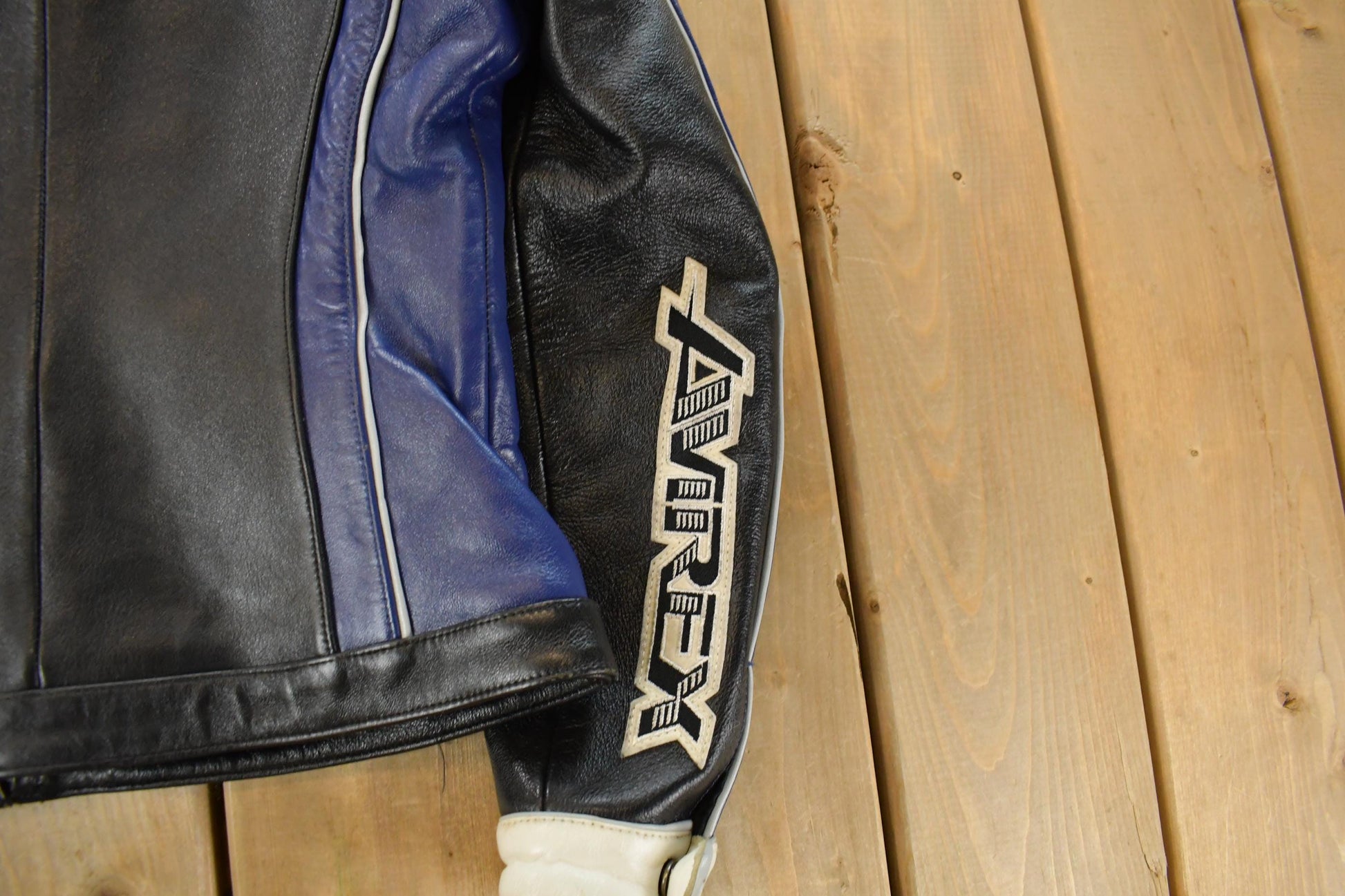 Vintage 1990s Avirex Racing Leather Varsity Jacket Women's S from propervintagecanada