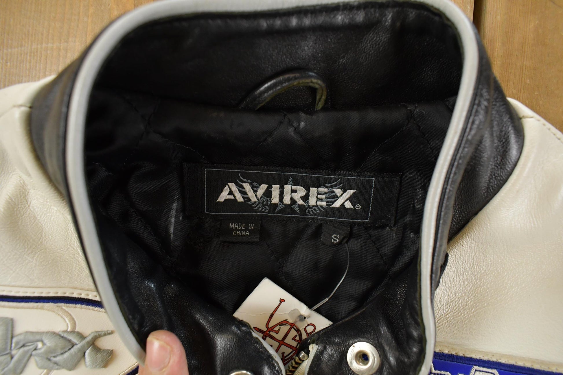 Vintage 1990s Avirex Racing Leather Varsity Jacket Women's S from propervintagecanada