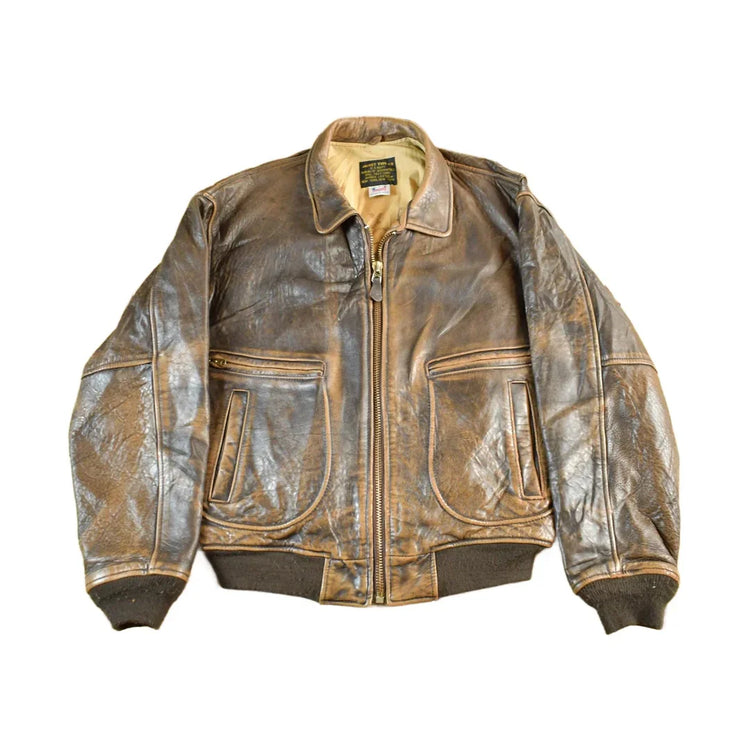Vintage 1990s Avirex U.S. Navy Type G-2 Genuine Leather Flight Jacket Men's Large from propervintagecanada