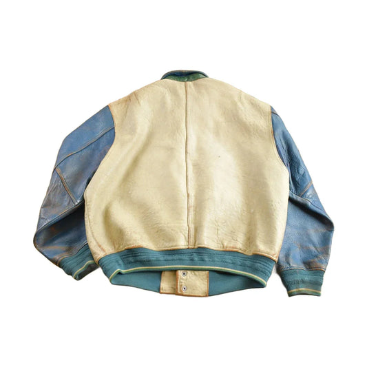 Vintage 1990s Avirex USA Genuine Leather Varsity Jacket Men's Large from propervintagecanada