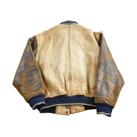 Vintage 1990s Avirex USA Genuine Leather Varsity Jacket Men's Medium from propervintagecanada