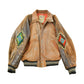 Vintage 1990s Avirex USA Native Tribal Leather Varsity Jacket Men's Medium from propervintagecanada