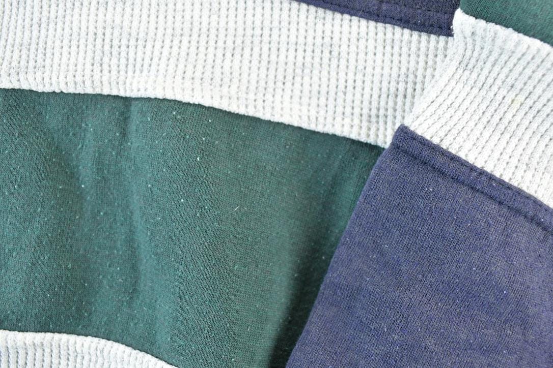 Vintage 1990s AZ Sport Colour Block Collared Sweatshirt Made In USA Men's XL from propervintagecanada