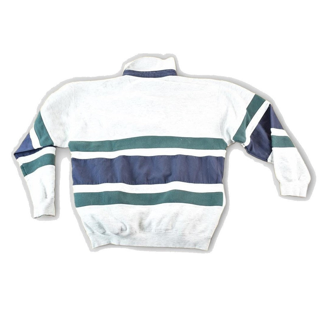 Vintage 1990s AZ Sport Quarter Button Crewneck Sweatshirt Mens M from propervintagecanada